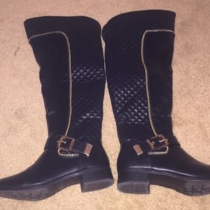 Knee high black boots